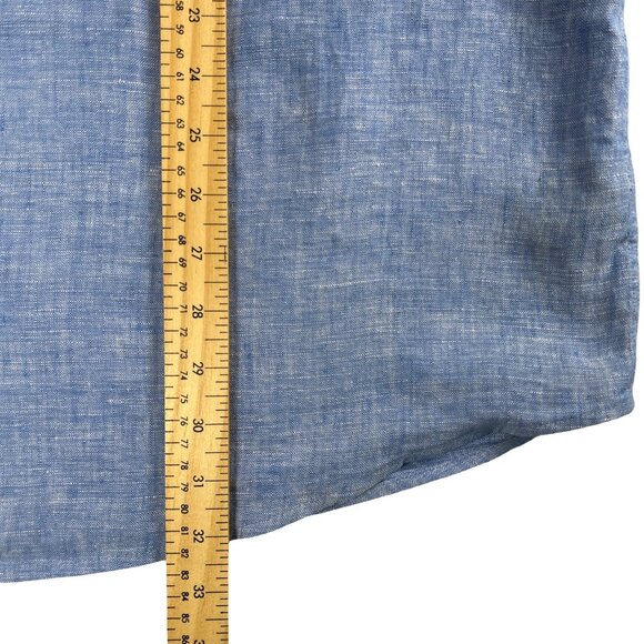 Simons Short Sleeve Button Up Shirt Men's Heritage Chic Flax Linen - Picture 8 of 13